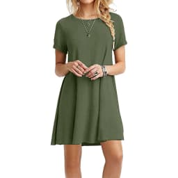 Casual Women Dress Summer Short Sleeve O Neck T Shirt Dress Simple Black Red A Line Mini Dress Vintage Solid Loose Dress Robe