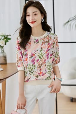 New Spring Summer Casual T-shirts Fashion printed ladies T-shirts short Sleeve Tees Tops