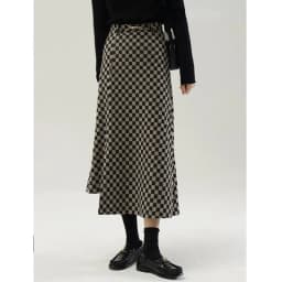 UMI MAO Yamamoto Autumn Winter Eucalyptus Painted Street Checkerboard Plaid Knitted Loose Women's Design Sense Niche Skirt Y2K