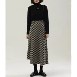 UMI MAO Yamamoto Autumn Winter Eucalyptus Painted Street Checkerboard Plaid Knitted Loose Women's Design Sense Niche Skirt Y2K