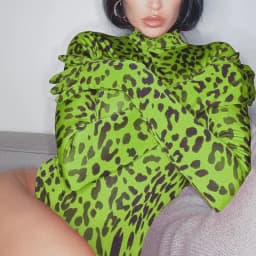 OMSJ Hot Selling Trendy Hipster Turtleneck Rompers For Women Full Sleeve Connection Gloves Leopard Print Streetwear Y2k Body Top