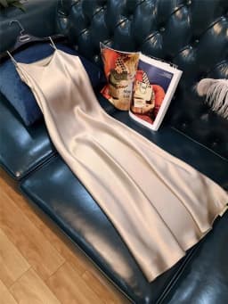 Women Slip Dress Satin Sleeveless V-Neck Solid Silk Elegant Vintage Lady 2026 Summer Female Long Spaghetti Strap Dresses Vestido