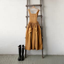 Vintage Cotton Linen Woman Dress Square Collar Back Cross French Style Medieval Dress