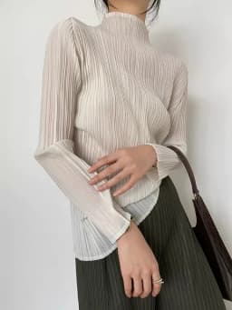 YUDX Miyake Pleated 2024 New Model Tops High Fashion Designer New Aesthetic Clothing Long Sleeve Turtleneck T-Shirt for Women's
