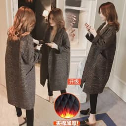 WOMEN WOMEN'S WOOL COAT 2025 Autumn/Winter New Korean Fashion Loose Fit Mid length Thousand Bird Plaid Pattern WOMEN'S COAT COAT