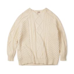 Maden Autumn and Winter Beige Twisted Sweater for Women Thickened Knit Top Loose-fit Outerwear Pullover Crew Neck Warm Sweaters