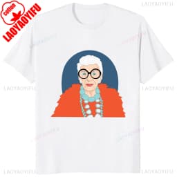 Thank You Iris Apfel Women Summer Print Cartoon T-shirt Loose Casual Harajuku Cotton Short Sleeve O-Neck Female T-shirt Tops