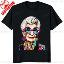 Thank You Iris Apfel Women Summer Print Cartoon T-shirt Loose Casual Harajuku Cotton Short Sleeve O-Neck Female T-shirt Tops