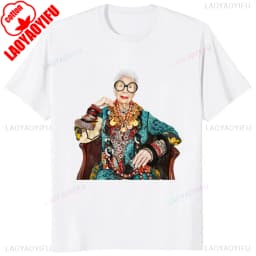 Thank You Iris Apfel Women Summer Print Cartoon T-shirt Loose Casual Harajuku Cotton Short Sleeve O-Neck Female T-shirt Tops