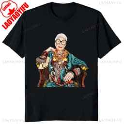 Thank You Iris Apfel Women Summer Print Cartoon T-shirt Loose Casual Harajuku Cotton Short Sleeve O-Neck Female T-shirt Tops