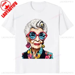 Thank You Iris Apfel Women Summer Print Cartoon T-shirt Loose Casual Harajuku Cotton Short Sleeve O-Neck Female T-shirt Tops