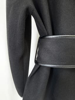 HIGH STREET Newest 2026 Designer Jacket Women's Batwing Sleeve Belted Hooded Wool Blends Coat