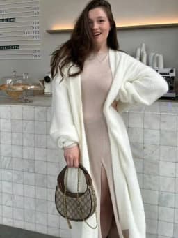 Hirsionsan 2024 Soft Knitted Set Women Autumn Winter Casual Long Sweater Cardigan with Belt & Vest Midi Dresses Solid Tracksuit