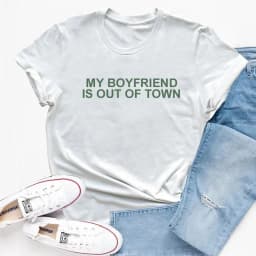 My Boyfriend Is Out of Town T Shirts Cotton Short Sleeve T-shirt Women Retro Letter Print Tee Shirt Y2K Aesthetic Woman Clothes