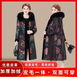 Fur Coat For Women Wearing Both Sides and Fur Integrated Coat 2026 New Loose Mother's Clothing Thickened and Warm Long Coat For