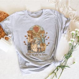 Vintage Tale As Old As Time Tshirt Retro Princess Graphic T-Shirt Beauty Shirts Unisex Short Sleeves Tops Shirts for Women
