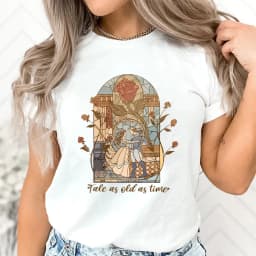 Vintage Tale As Old As Time Tshirt Retro Princess Graphic T-Shirt Beauty Shirts Unisex Short Sleeves Tops Shirts for Women