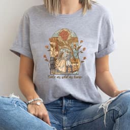 Vintage Tale As Old As Time Tshirt Retro Princess Graphic T-Shirt Beauty Shirts Unisex Short Sleeves Tops Shirts for Women