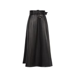 Autumn Winter Long Leather Skirt Women's 100% Real Leather Skirts Chic Elegant Ladies High Waist Slim Sheepskin Umbrella Skirt