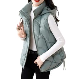 Fall Winter Vest Coat Stylish Women's Cotton Vest with Stand Collar Hooded Sleeveless Design Loose Fit Solid Color for Women