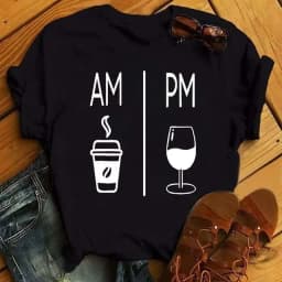 100% COTTON Women's Top Women's High Heels Wine Glass White Print Large Size Summer T-shirt Graphic T Shirts Oversized Tshirt