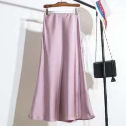Women's Long Skirt 2026 New Fashion Satin Skirt Office Lady Elastic Waist Solid Champagne Purple Red Silk A-LINE Skirt for Women