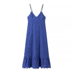 YENKYE Sexy Backless Hollow Out Embroidery Spaghetti Strap Dress Women V Neck A-line Midi Summer Dresses Party Robe