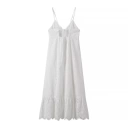 YENKYE Sexy Backless Hollow Out Embroidery Spaghetti Strap Dress Women V Neck A-line Midi Summer Dresses Party Robe