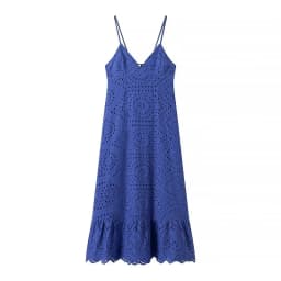 YENKYE Sexy Backless Hollow Out Embroidery Spaghetti Strap Dress Women V Neck A-line Midi Summer Dresses Party Robe