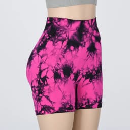 Seamless Tie Dye Sports Shorts For Women Sexy Yoga Fitness Shorts High Waist Hip Lifting Belly Hugging Pants For Women