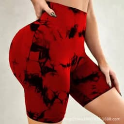 Seamless Tie Dye Sports Shorts For Women Sexy Yoga Fitness Shorts High Waist Hip Lifting Belly Hugging Pants For Women