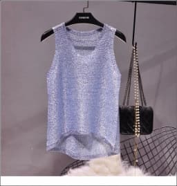Tops Women 2024 Womens Fashion Korean Tank Top Heart Cut Out Top Sexy Hollow Out Bright Piece of Knitting Condole Belt Vest