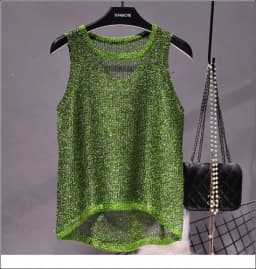Tops Women 2024 Womens Fashion Korean Tank Top Heart Cut Out Top Sexy Hollow Out Bright Piece of Knitting Condole Belt Vest