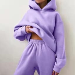 Women Tracksuit Hoodies Casual Solid Long Sleeve Fleece Warm Hooded Sportswear Suit Hoody Pullovers Long Pant Two Pieces Sets