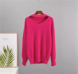 Hirsionsan Soft Loose Knitted Cashmere Sweaters Women 2023 New Winter Loose Solid Female Pullovers Warm Basic Knitwear Jumper