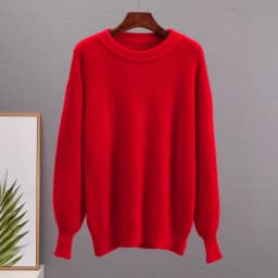 Hirsionsan Soft Loose Knitted Cashmere Sweaters Women 2023 New Winter Loose Solid Female Pullovers Warm Basic Knitwear Jumper