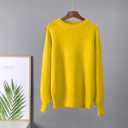 Hirsionsan Soft Loose Knitted Cashmere Sweaters Women 2023 New Winter Loose Solid Female Pullovers Warm Basic Knitwear Jumper