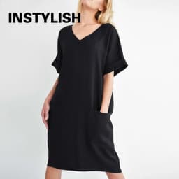 Women Casual Short Sleeve V Neck Cotton Linen Loose Dress Vintage Solid Pockets Oversized Dress Elegant Beach Holiday Mini Dress