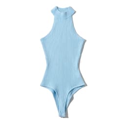 2021 New Arrival Girls Summer Four Colour Solid Skinny Sexy Beach Style Stand-up Collar Halter Sleeveless Bobysuits