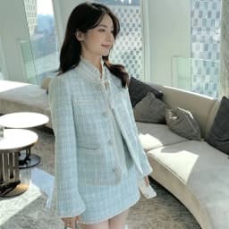 French Autumn Winter Lady Small Fragrance Wind Set 2025 New All-match Tweed Jacket Female Temperament Short Skirt Two-piece Suit