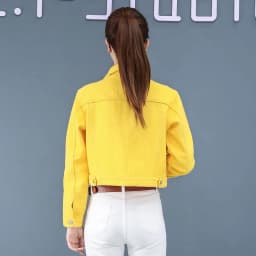 Jeans Jacket and Coats for Women 2021 Autumn Casual Short Denim Jacket Pink Yellow Pockets Lady Denim Coat Outerwear Clothes