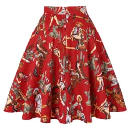 Small Red Polka Dot Cotton Womens Sexy Midi Summer Skirt Pin Up  High Waist Retro Vintage Rockabilly 50s Women Skirt