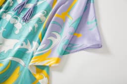 Luxury Designer Women's Silk Kaftan Dress Oversize Long Maxi Printed Evening Gown, Runway Fashion High Quality Beach Party