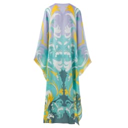 Luxury Designer Women's Silk Kaftan Dress Oversize Long Maxi Printed Evening Gown, Runway Fashion High Quality Beach Party