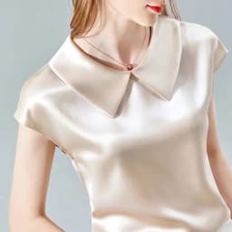 Camisas De Mujer Elegant Ice Silk Shirt Plus Size Artificial Silk Tops Acetate Satin Blouse Doll Collar White Girlish Blouse
