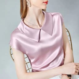 Camisas De Mujer Elegant Ice Silk Shirt Plus Size Artificial Silk Tops Acetate Satin Blouse Doll Collar White Girlish Blouse