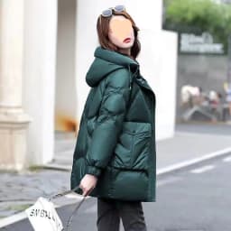 2024 New Women Jacket Winter Parkas Long Coat Fur Collar Hooded Glossy Overcoat Female Cotton Padded Parka Waterproof Outwear