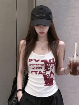 Y2k Clothes Vintage Sleeveless Tank Top 2024 Summer Print Personality Bright Color Sleeveless Aesthetic Harajuku Streetwear Slim