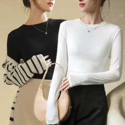 Modal Cotton Round Neck Bottoming Shirt for Women Autumn and Winter Black Long-sleeved T-shirt Women's T-shirt Women Clothing