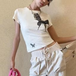Karrram Grunge Butterfly Print T-shirts Vintage Gothic Short Sleeve Tshirt Korean Fashion Fairycore Tops Harajuku Japanese 90s
